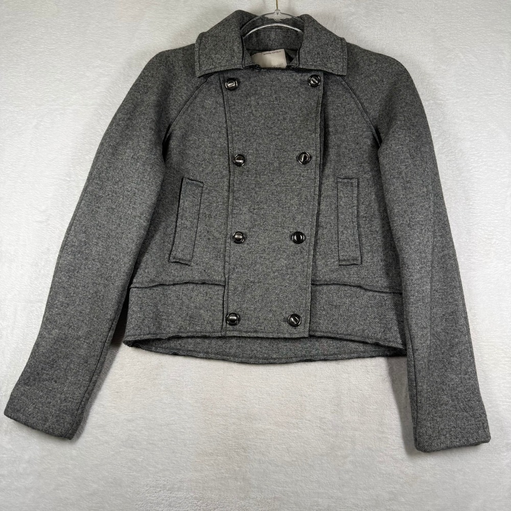 Banana Republic Heritage Gray Wool Double Breasted Cropped Coat 2 672086-00